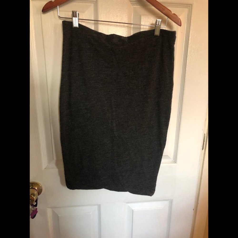 H&M Basic knit charcoal gray pencil skirt M - Picture 1 of 5